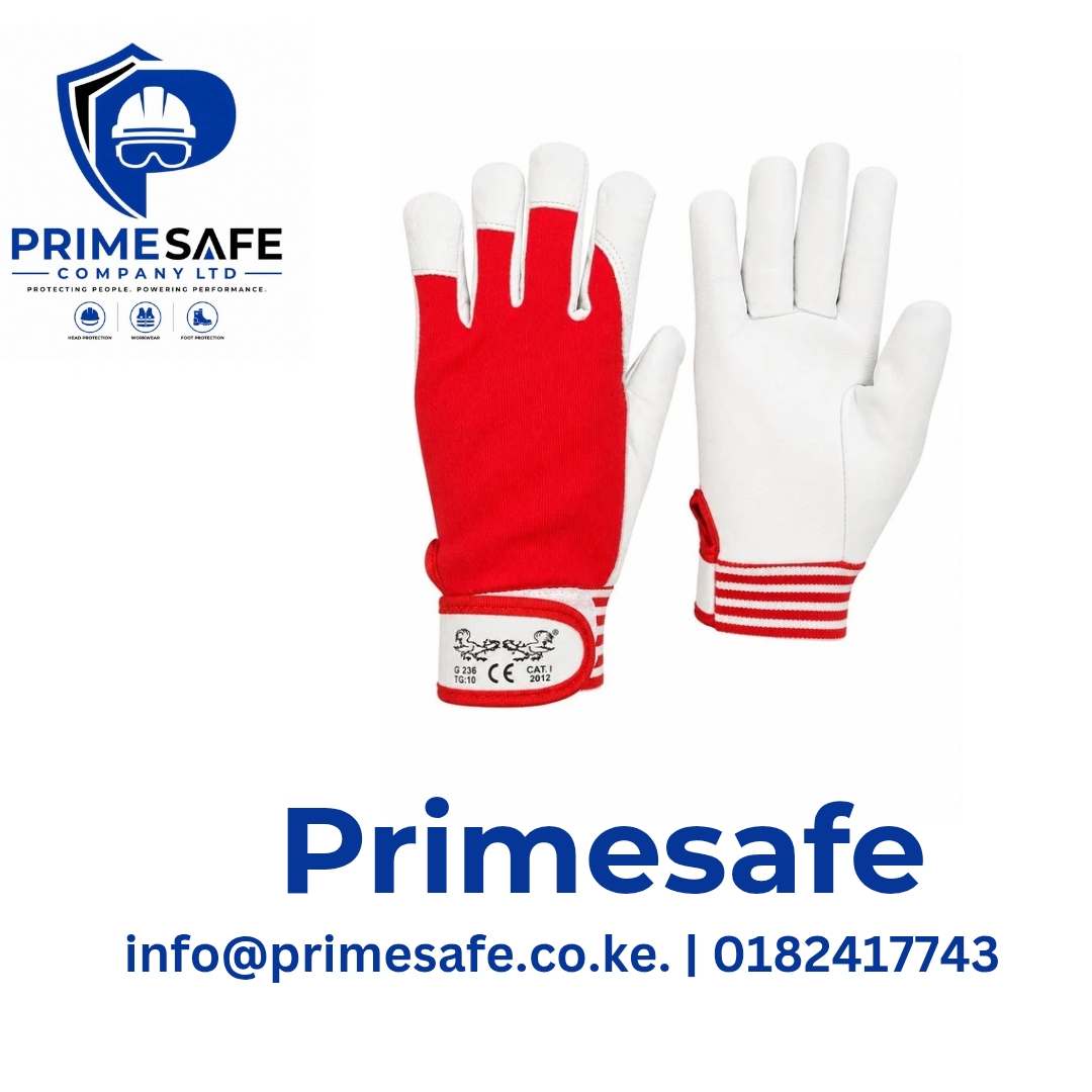Red white driver gloves